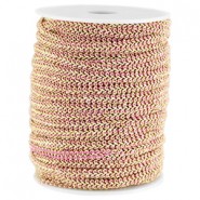 Fashion wire plat 5mm Licht fuchsia-goud